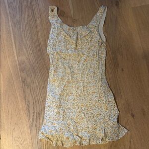 Reformation Yellow Floral Mini Dress